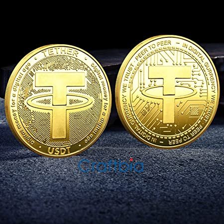 USDT Tether Coin Made Of Real Metal Gold Plated Crypto Coin – CRAFTBIA